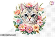 Floral Cat Clipart Bundle, a Graphic by crative8112 (Thumbnail 8 of 10)