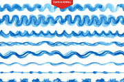 Watercolor VECTOR pattern brushes, a Brush Add-On by Tatianakost49 (Thumbnail 3 of 9)