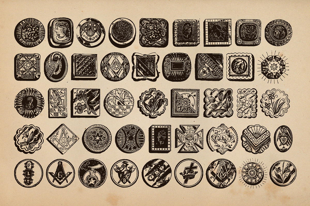 130 Vintage Illustrations - Buttons, an Illustration by Meglenov (Photo 5 of 5)