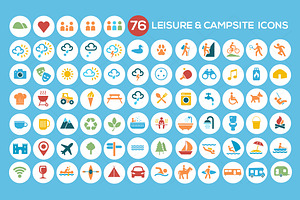 Camping, Leisure & Tourism Icon Set