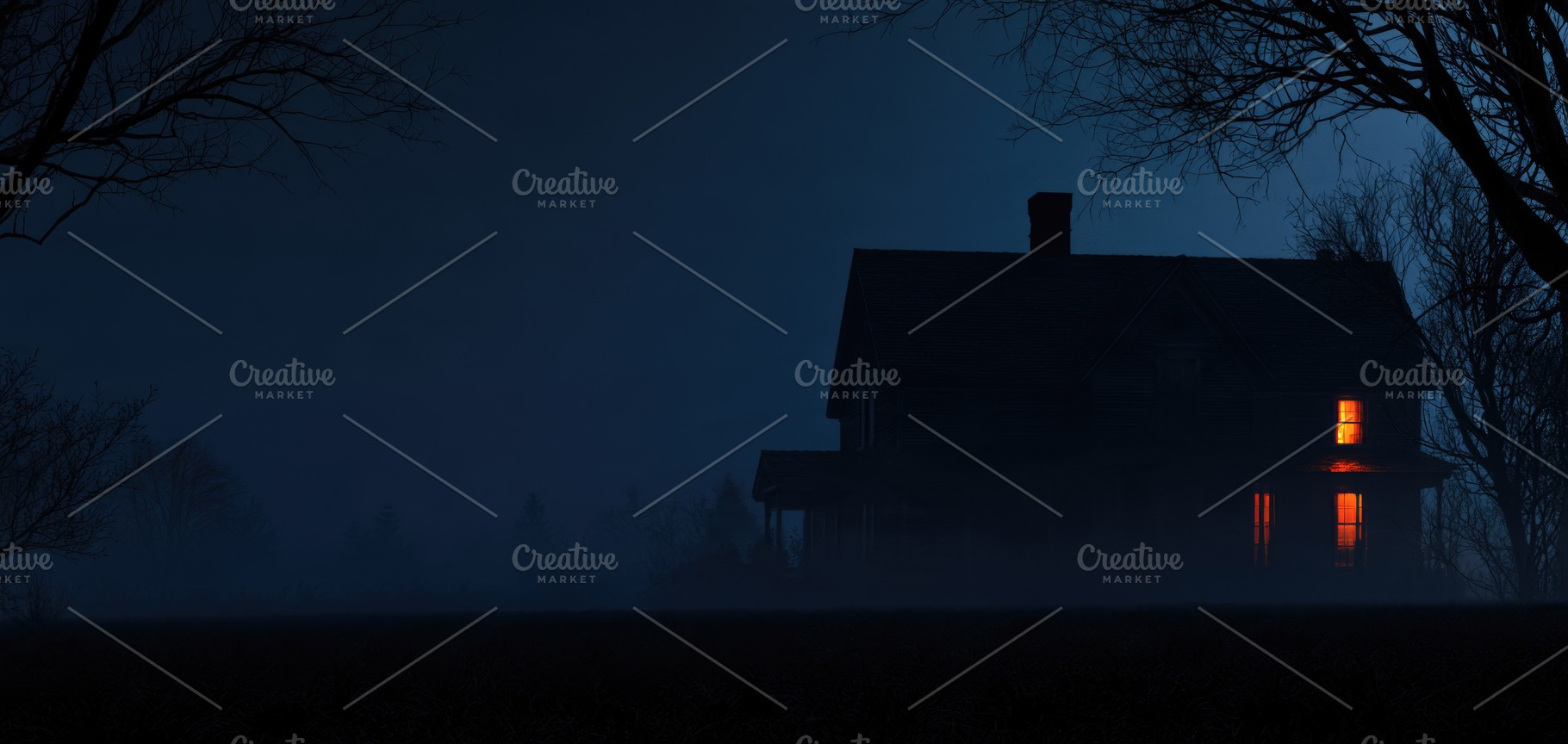 Haunted house in foggy Halloween night landscape, a Nature Photo by José Manuel Gelpi
