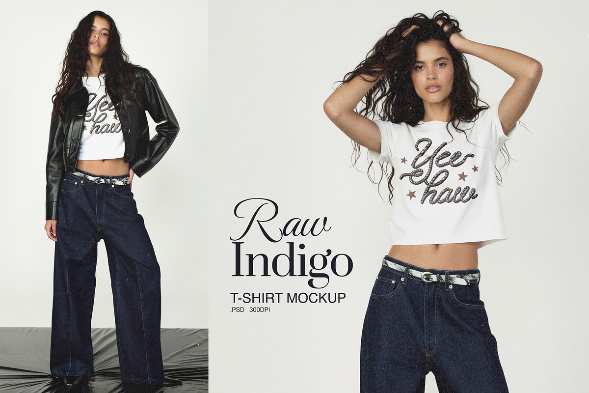 Raw Indigo T-Shirt Mockup Bundle, a Shirt Mockup by Goodies.Buro (Photo 1 of 3)