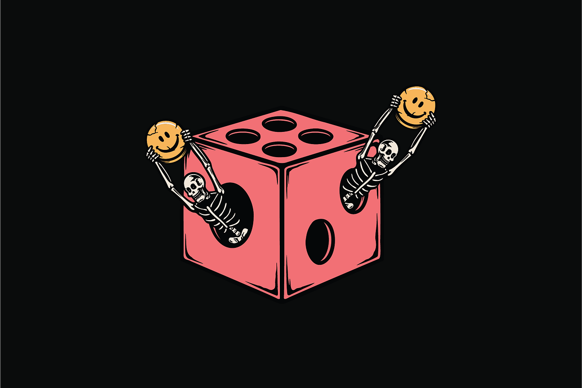 Skeletons Holding Happy Faces, an Object Illustration by nomlimo.com (Photo 1 of 3)