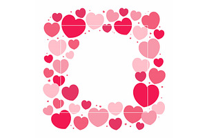 Red, pink hearts Valentines day, an Illustration by sceptical cactus