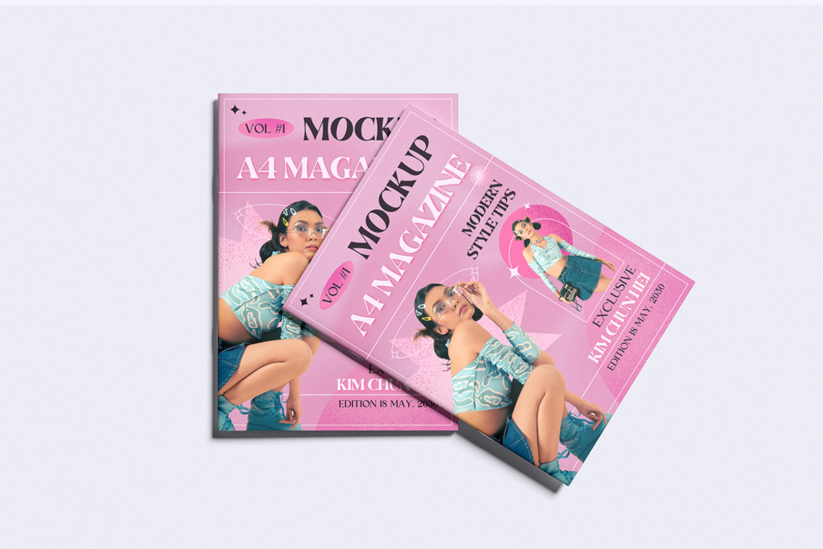 Realistic A4 magazine Mockup, a Books & Magazine Mockup by Pikachudesign