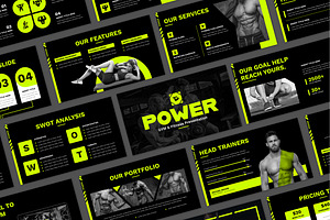 Creative GYM & Fitness Presentation, a Presentation Template by Mighty-Slide