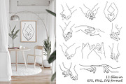 Couple in love hold hands. Line art, an Illustration by Live line (Thumbnail 2 of 5)