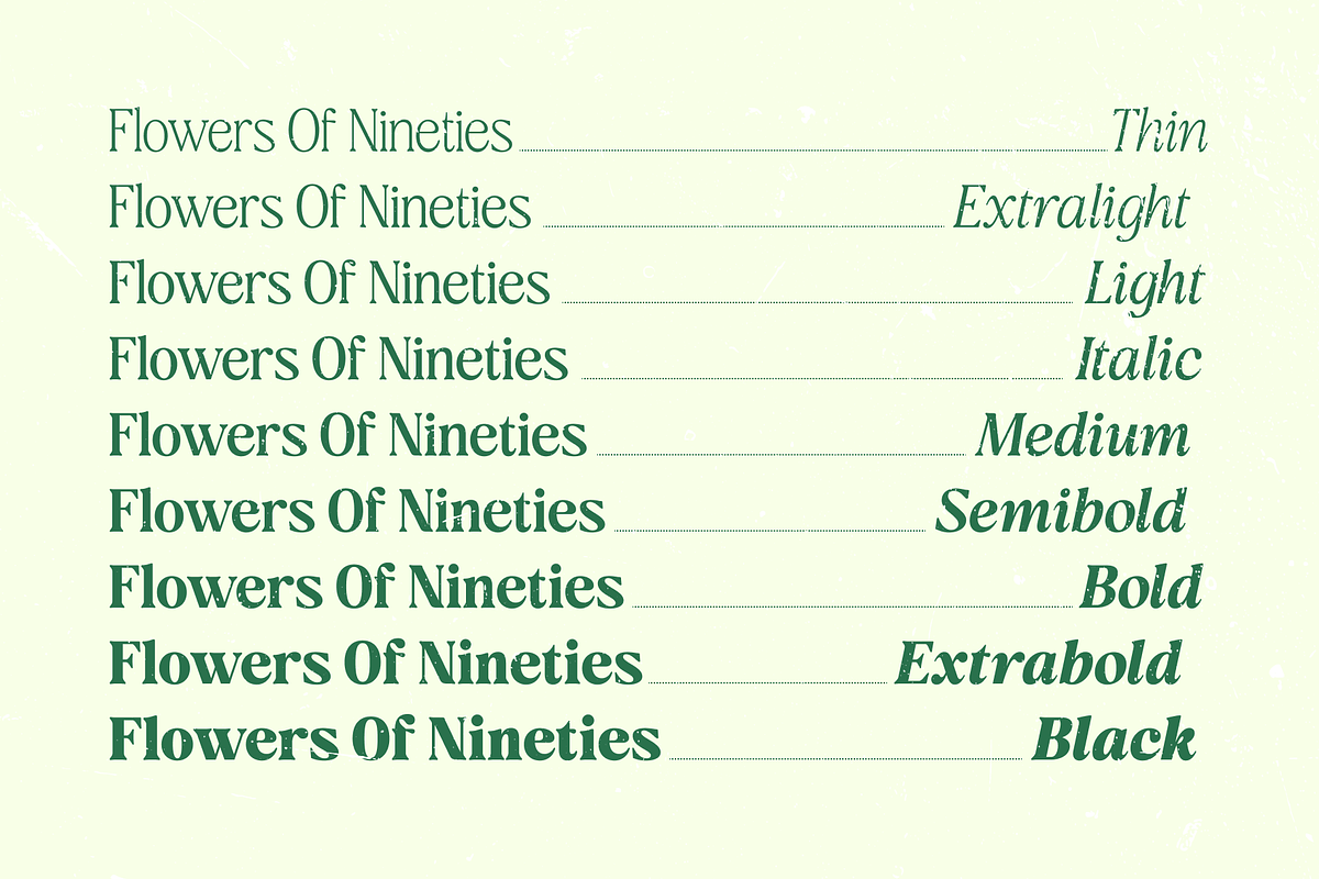 Flowers Of Nineties - (18 Fonts), a Serif Font by Holyline Design (Photo 5 of 15)