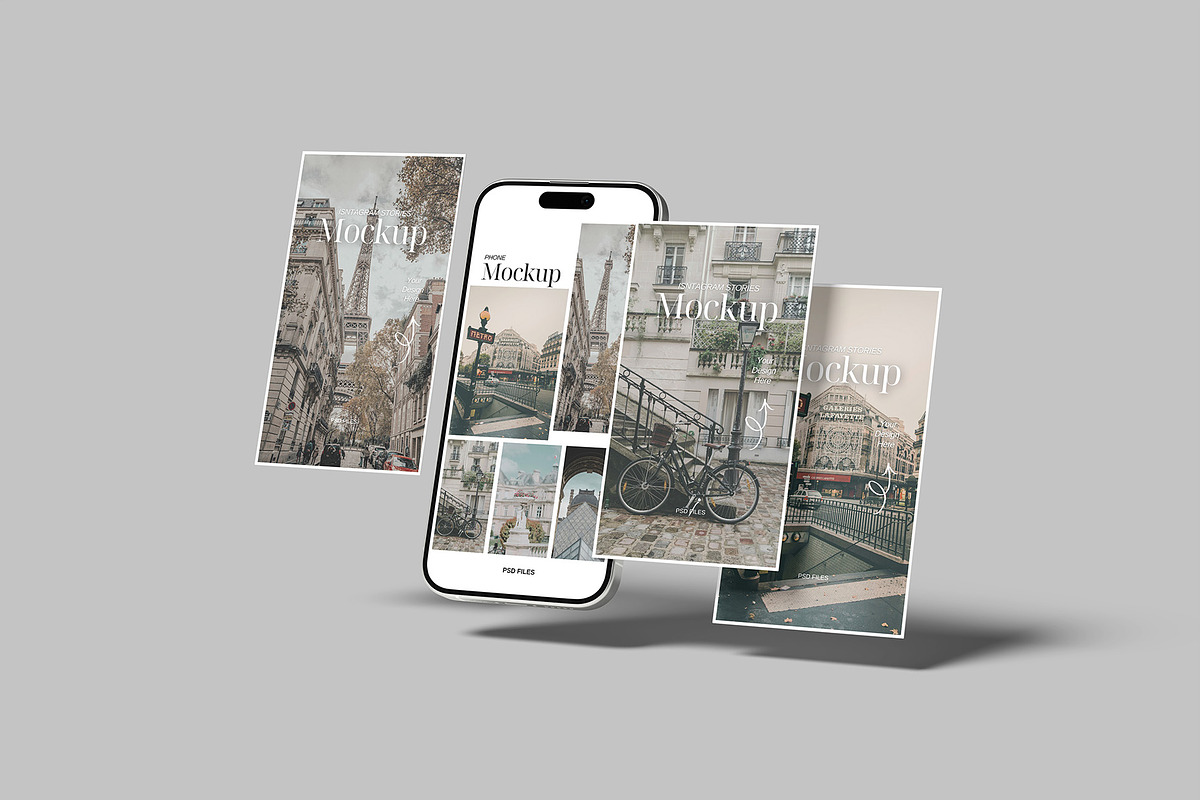 Instagram Stories Mockup, an iPhone Mockup by Graphiculon (Photo 5 of 11)