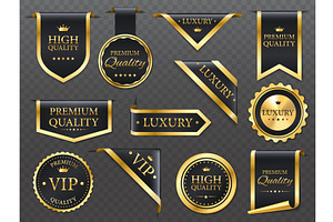 Premium, Luxury Golden Labels