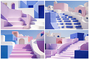 32 Santorini Stairs Illustrations, a Wallpaper Graphic by HipFonts (Thumbnail 9 of 9)