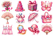 Pink Coquette Hello Summer Clipart, an Illustration by Dream Creation (Thumbnail 2 of 4)