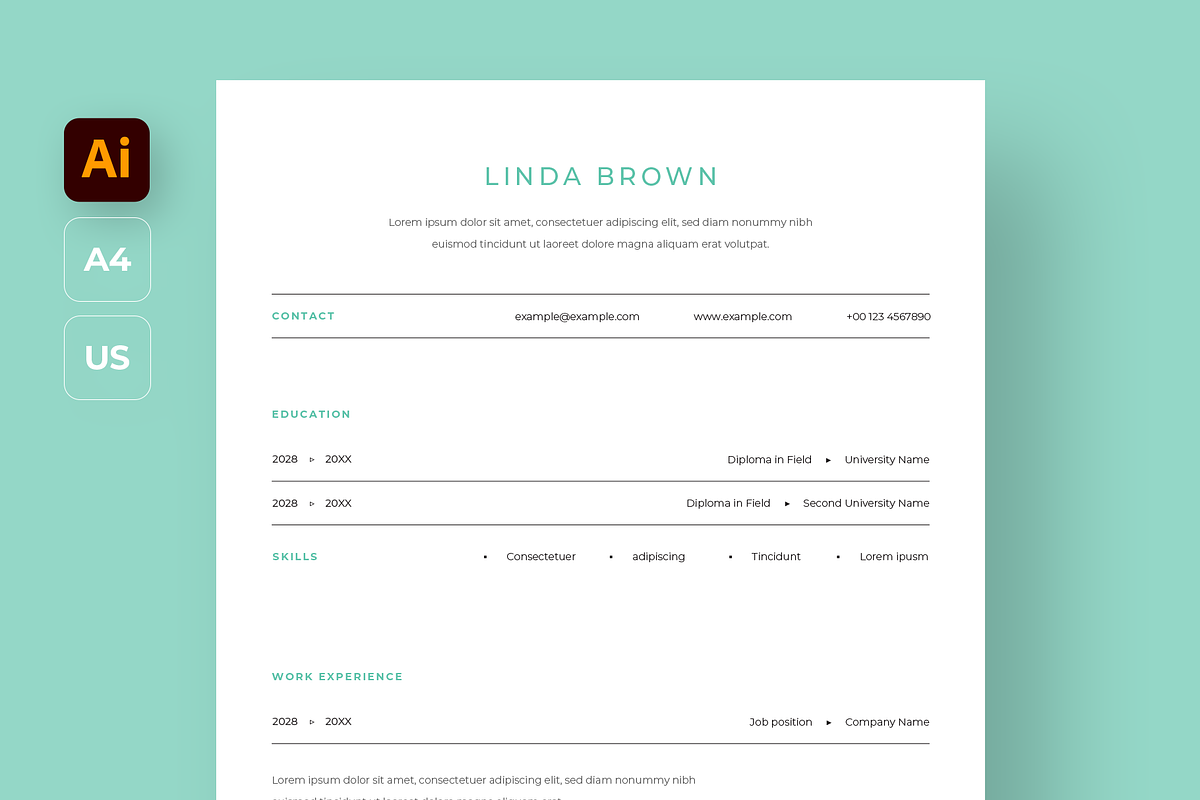 Minimal Resume for Professionals, a Resume Template by Filip Studio (Photo 2 of 4)