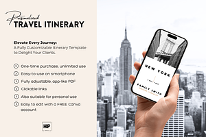 Editable Mobile City Trip Itinerary, a Templates & Theme by Hip Templates