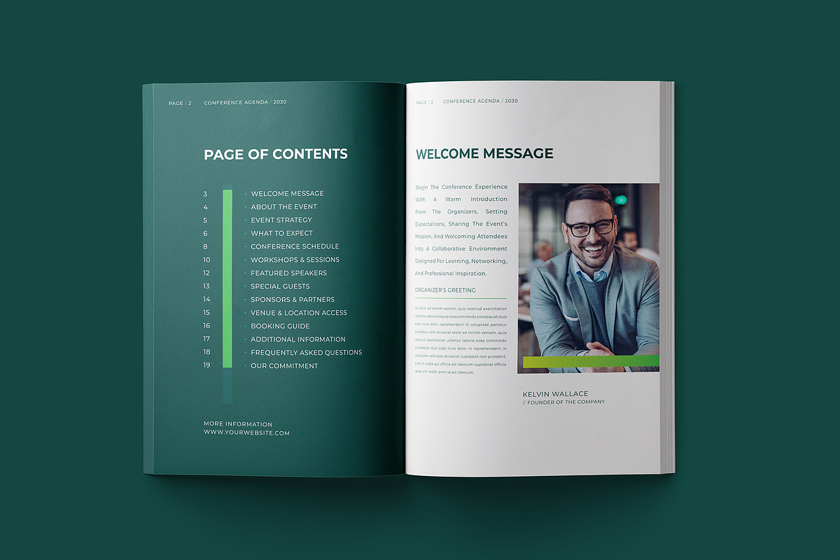 Conference Agenda Brochure Template, a Brochure Template by Designsoul14 (Photo 4 of 9)