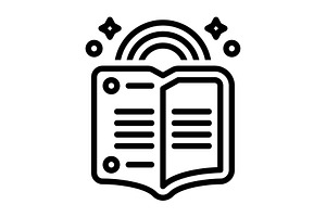 Literacy learning black icon, an Outline Icon by Creative priyanka