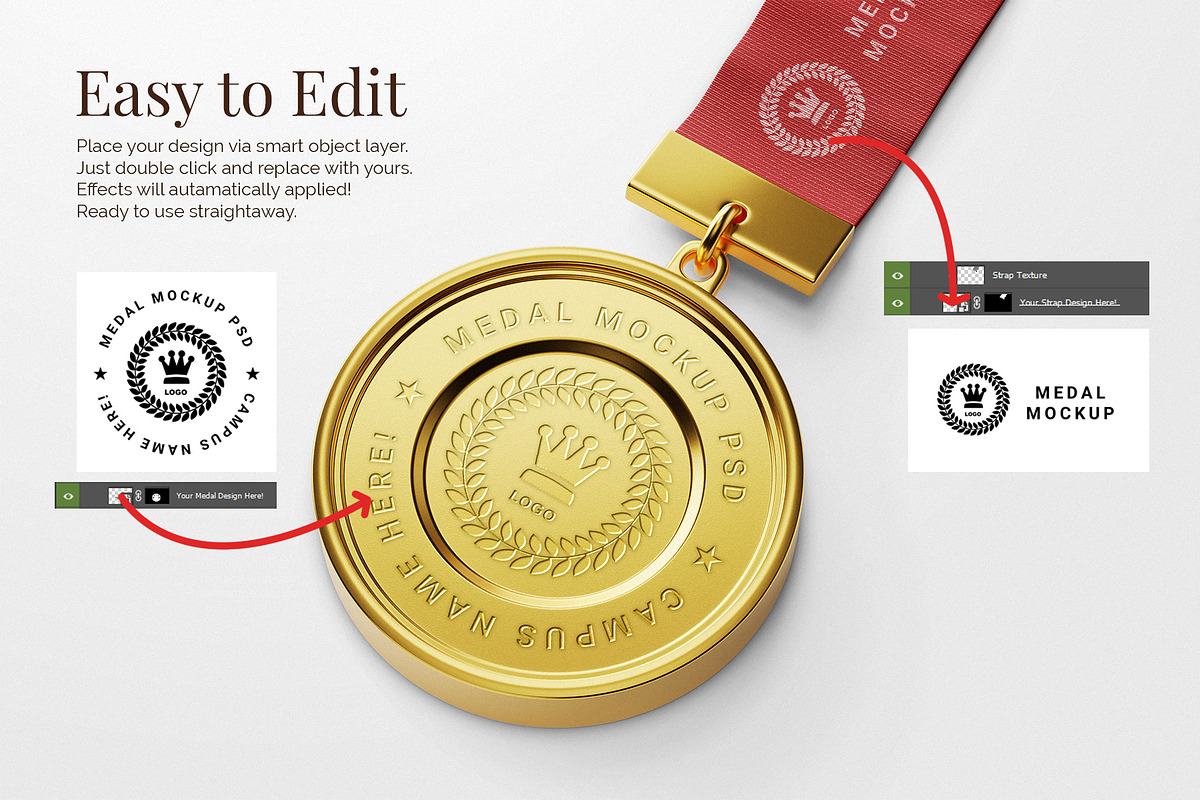 Round Medal Mockup Set - 10 PSD, a Mockup by Remnand Studio (Photo 4 of 12)