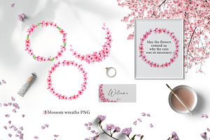 Cherry Blossom Watercolor Clipart