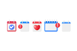 3d vector calendar icon set with, an Object Illustration by Abscent