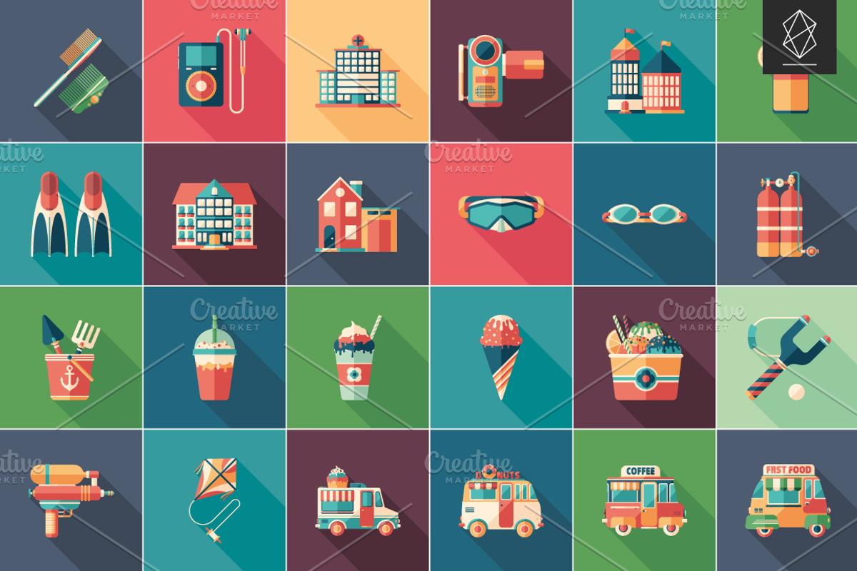 50 Spring and summer flat icons set, an Icon by Yury Velikanov (Photo 3 of 3)