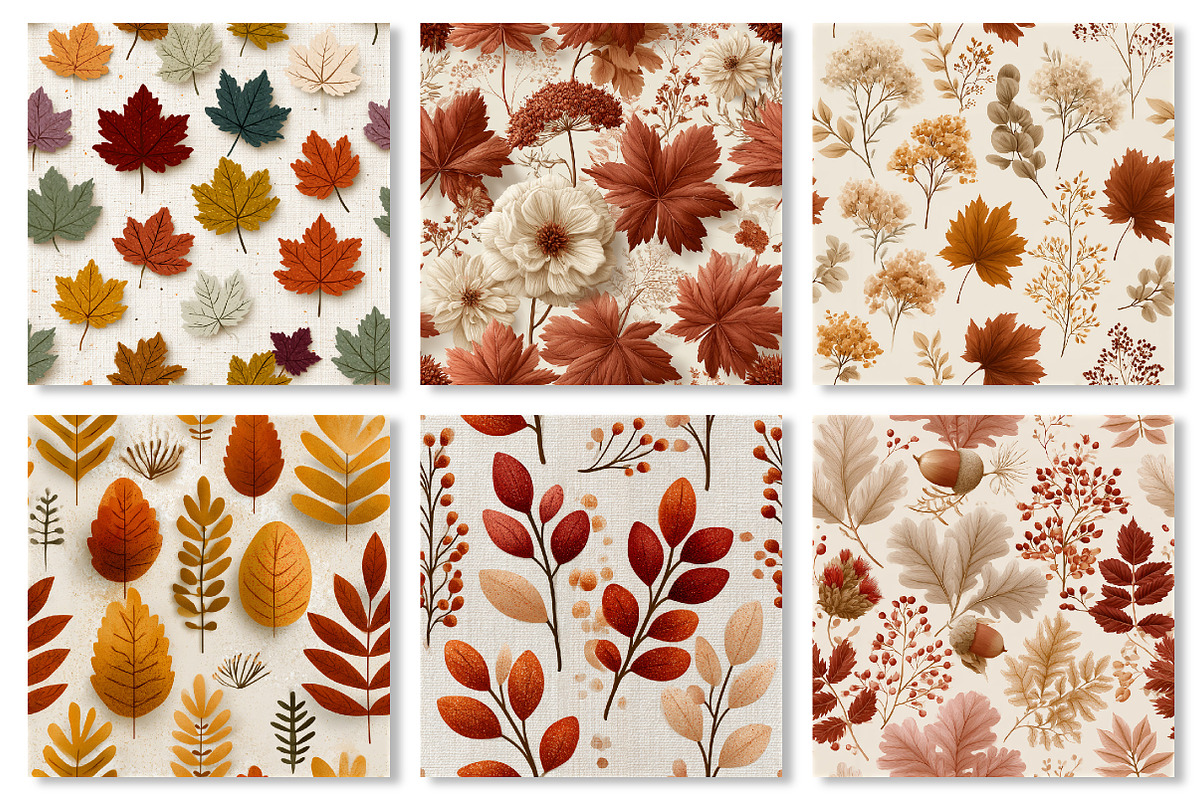Autumn Foliage Seamless Pattern, a Pattern Graphic by Dream Creation (Photo 3 of 6)