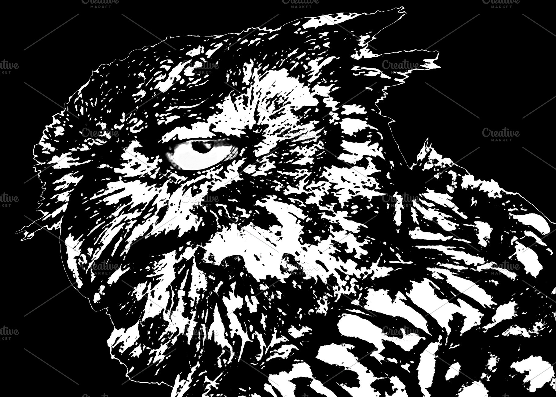 Isolated graphic of brow owl head, an Animal Photo by DanFLCreativo