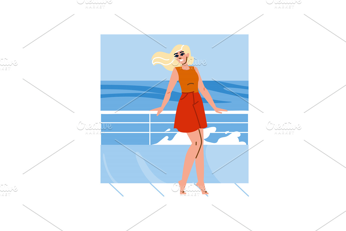 Tourist enjoying summer vacation on, an Illustration by pikepicture