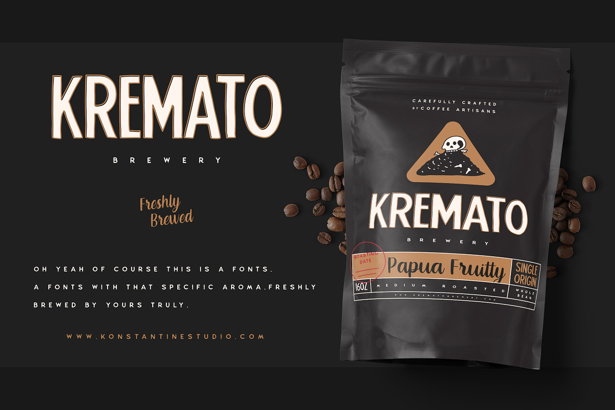 Kremato - Natural Hand Drawn Fonts, a Sans Serif Font by Konstantine Studio (Photo 1 of 11)