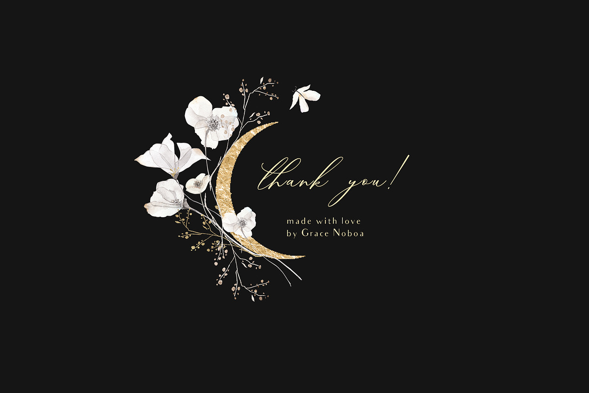 ETHEREAL floral & delicate gold set, an Illustration by Grace Noboa Illustrations (Photo 10 of 10)