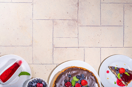 Homemade cheesecake with chocolate and berry, a Food & Drink Photo by Rimma