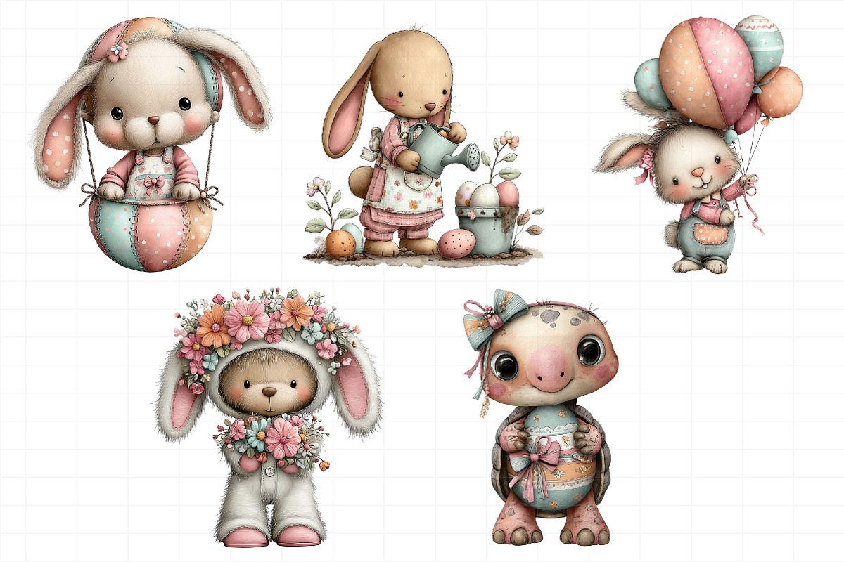 Whimsical Easter Animals Clipart, an Illustration by Daily.Designs (Photo 8 of 8)
