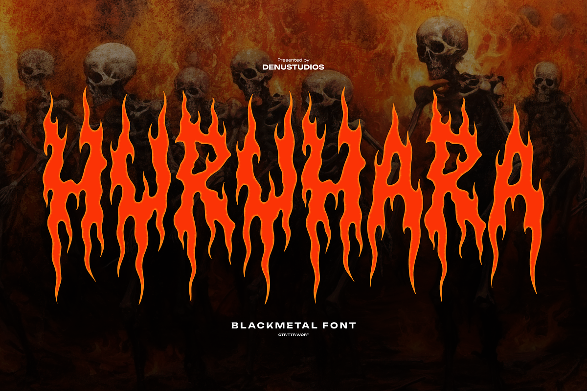 Huruhara | Black Metal Font, a Blackletter Font by Denustudios (Photo 1 of 12)