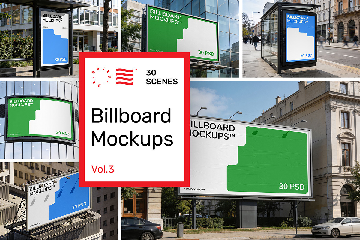 City Billboard Mockups Vol.3, an Advertising Mockup by Mr.Mockup™ (Photo 1 of 18)