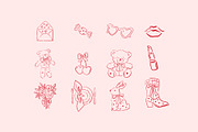 Be Mine - Valentine's Day Clipart, a Decorative Illustration by Barkova Nadya (Thumbnail 2 of 7)