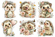 Whimsical Spring Hedgehog Clipart, an Illustration by Daily.Designs (Thumbnail 3 of 8)