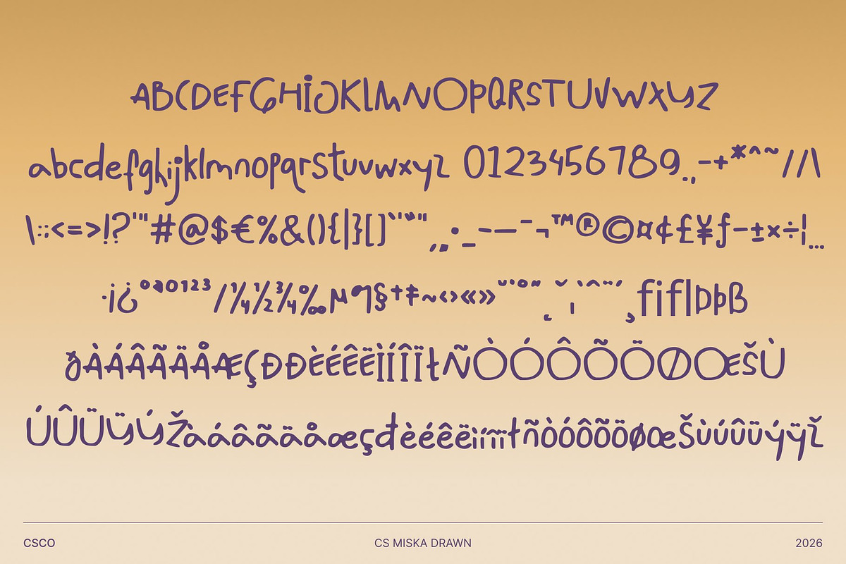 CS Miska Drawn, a Sans Serif Font by Craft Supply Co. (Photo 8 of 8)