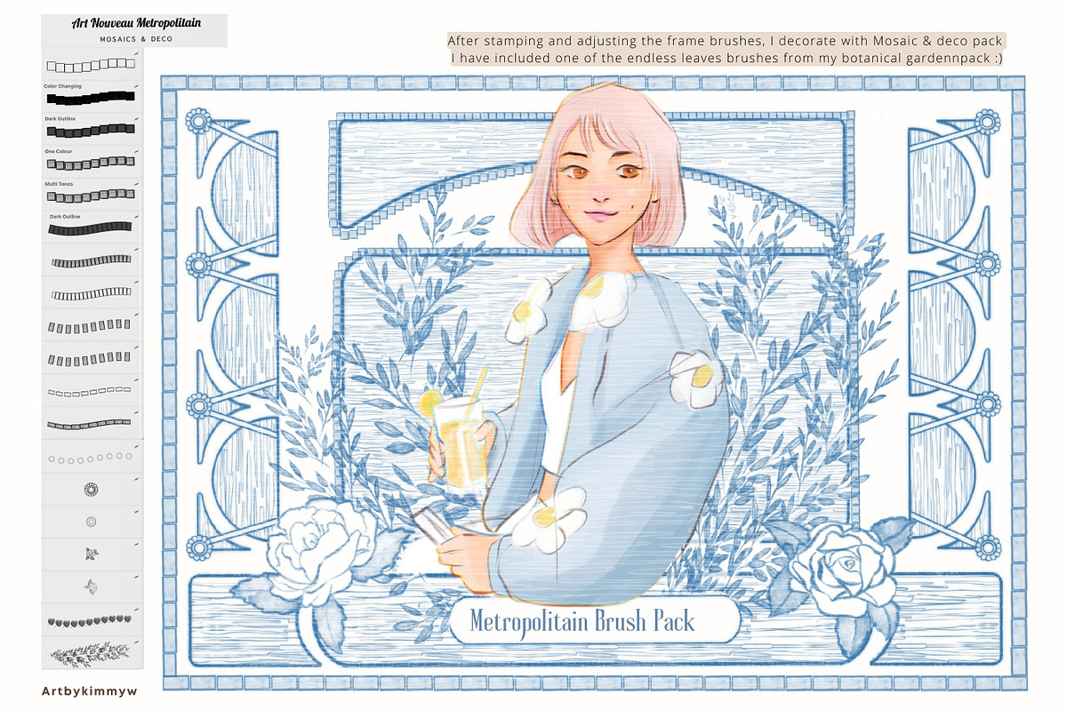 Procreate Art Nouveau Frames Brushes, a Brush Add-On by Artbykimmyw (Photo 4 of 9)