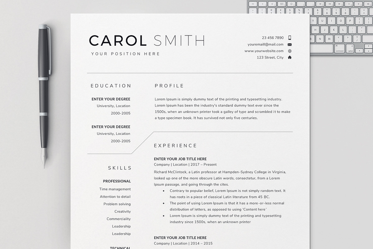Resume Template / CV, a Resume Template by TheResumeCoach (Photo 1 of 5)
