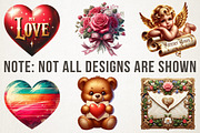 Vintage Valentine Clipart Retro png, an Illustration by RobertsArt (Thumbnail 4 of 7)
