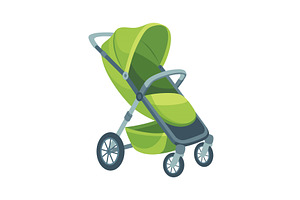 Baby stroller, childish colorful, a Transportation Illustration by the8monkey