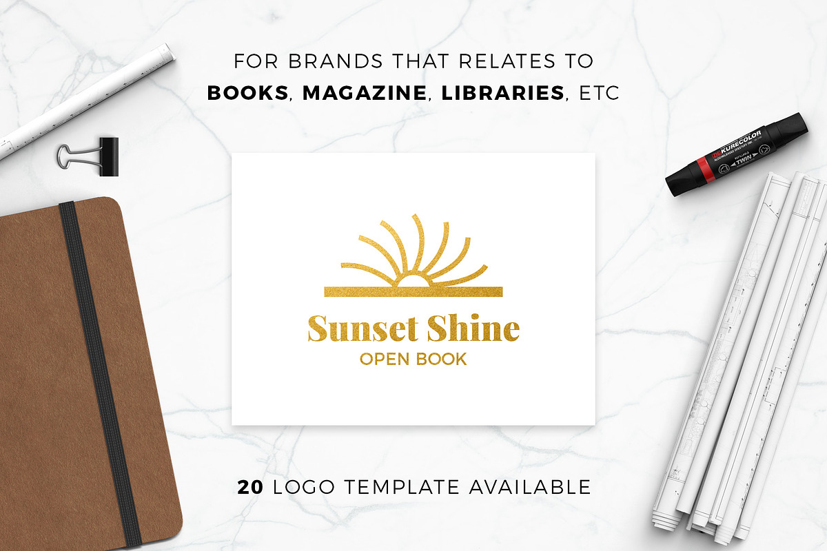 Books & Magazine Logos Pack, a Branding & Logo Template by MockUpgrade (Photo 2 of 8)