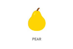 Yellow pear fruit. Simple pear icon, a Food Illustration by GraphiShop
