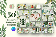 50 Greenery Instagram Canva Template, a Social Media Template by Millusti (Thumbnail 1 of 10)