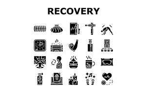 recovery wellness practices icons, an Object Illustration by pikepicture