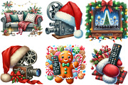 Christmas Movie Night Clipart, an Illustration by Designking (Thumbnail 3 of 4)