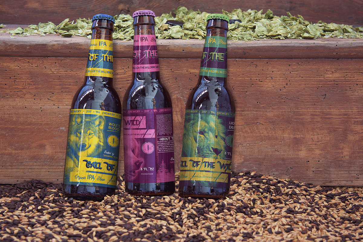 3 Craft Beer Labels - Print Ready, a Food Illustration by Aurum Creative (Photo 2 of 5)