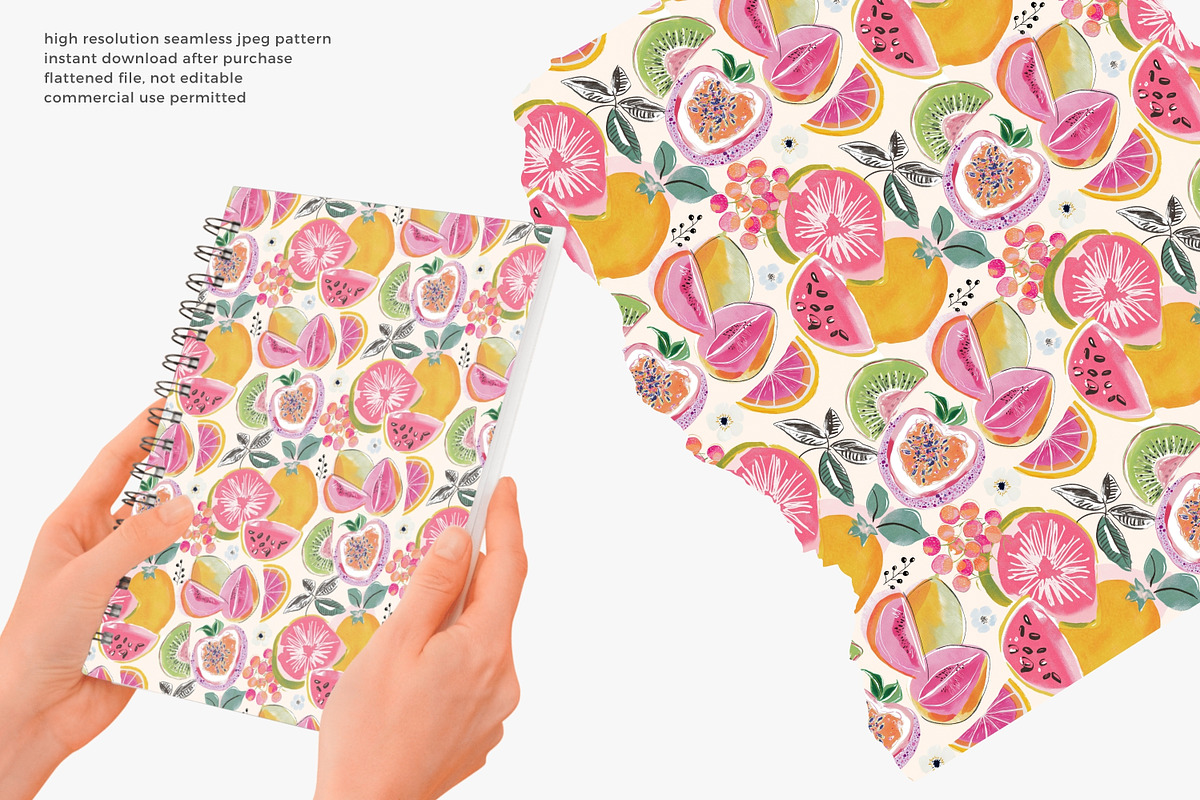 tropical fruit seamless pattern, a Pattern Graphic by Pink Studio Art (Photo 4 of 4)