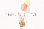 Cute animals with balloons, an Illustration by Love Watercolor Store (Thumbnail 9 of 9)
