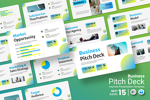 Business Pitch Deck Keynote Template, a Presentation Template by Iqsiart Studio