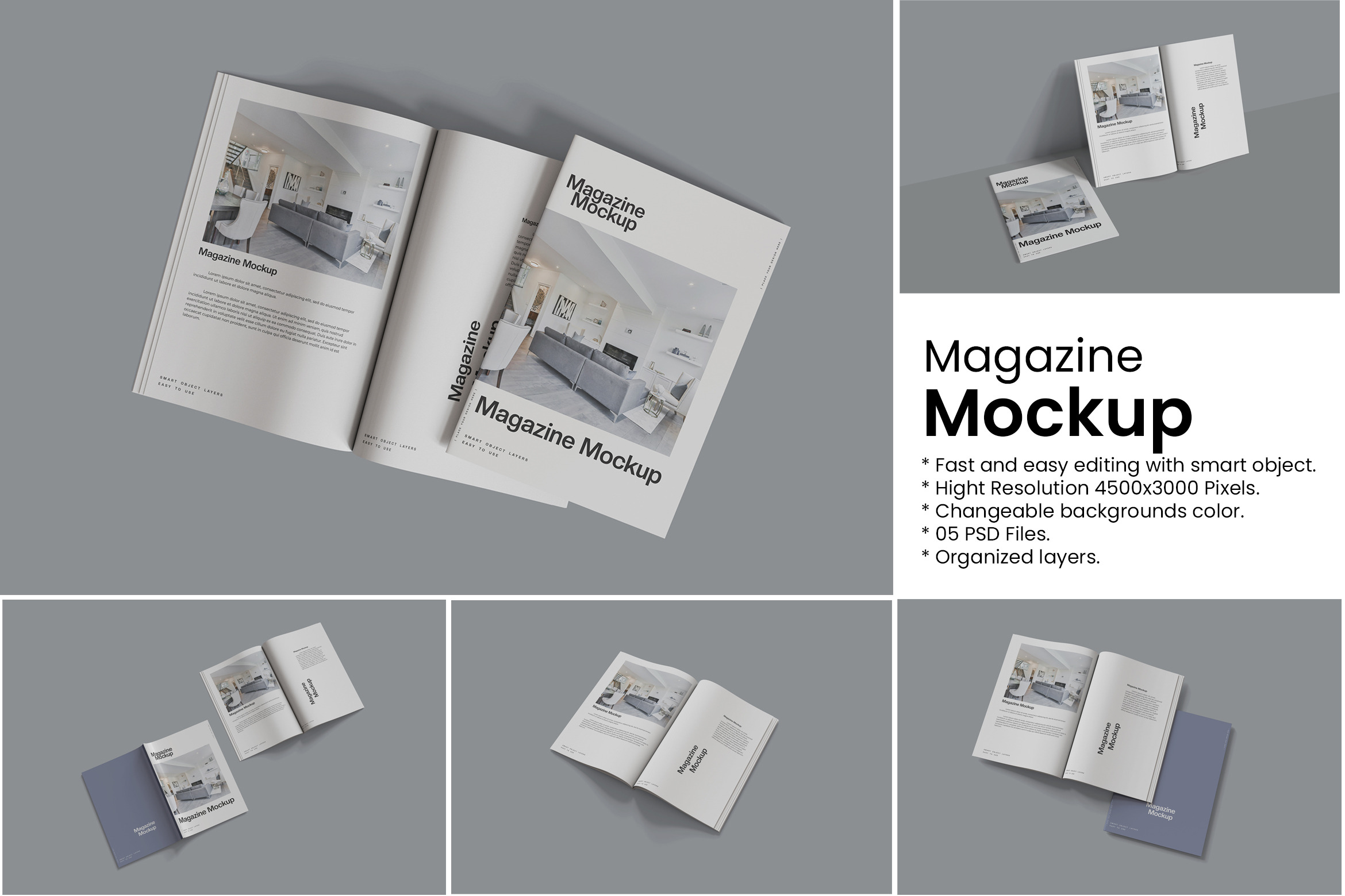 Realistic Magazine Mockup, a Books & Magazine Mockup by Indah